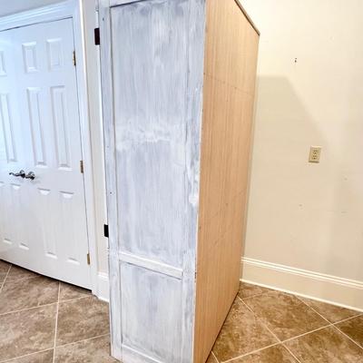 Pair (2) ~ Solid Wood Repurposed Painted Armoires ~ *Read Details