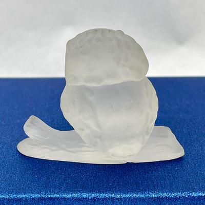 Frosted Lead Crystal Glass Miniature Owl