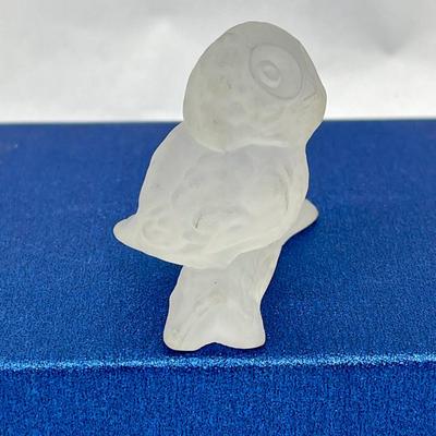 Frosted Lead Crystal Glass Miniature Owl