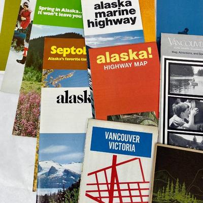 Vintage Lot of Alaska, Washington and Oregon Travel Maps and Guides
