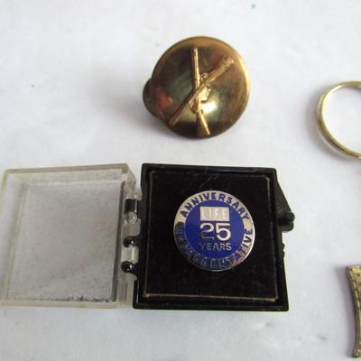 Lot of Older Lapel and Key Rings