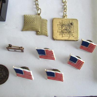 Lot of Older Lapel and Key Rings