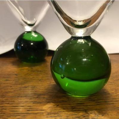 127 ICONIC MCM GREEN BUBBLE BALL BASE MARTINI GLASSES