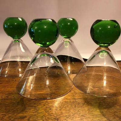 127 ICONIC MCM GREEN BUBBLE BALL BASE MARTINI GLASSES