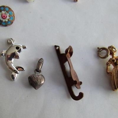 Lot of Jewelry: Sterling Ring, Small Charms, Cuff Links, Various Ages