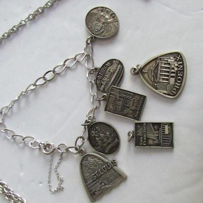 Vintage Charms From GCSAA and Necklace, 1980s-90s