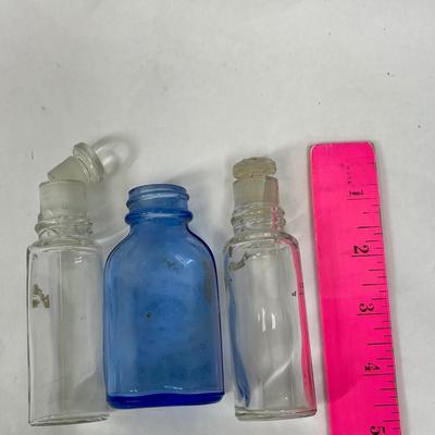 (3) antique glass bottles