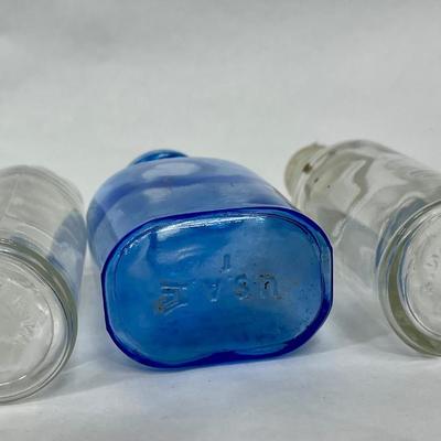 (3) antique glass bottles