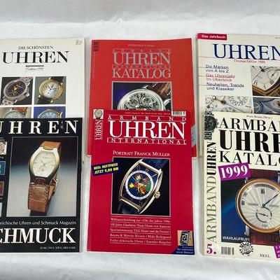 (6) Uhren Watch Catalog Magazines - dates range from 1994-1999