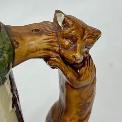 Ceramic German Style Beer Stein with Animals in Forest