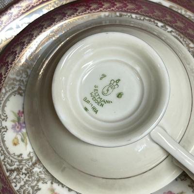 138 VINTAGE FINE BAVARIA CHINA 3 PC SET CUP SAUCER PLATE