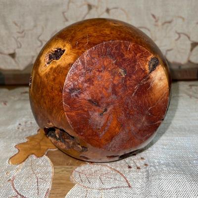141 VINTAGE TURNED BURL WOOD VASE