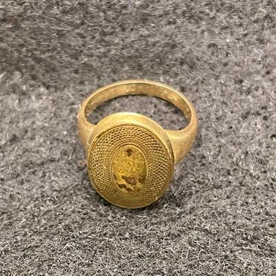 Jewelry Lot: (2) 10k Gold Fill Rings, (1) 12k Gold Charm, (1) Gold-tone Heart Charm