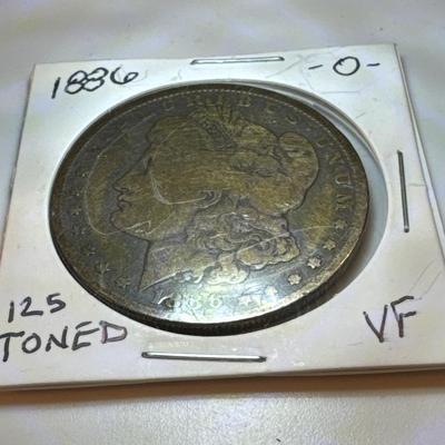 1886 O MORGAN VF TONED NICE U S COIN