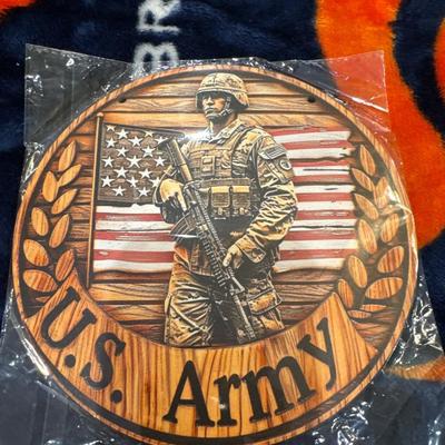 SUPPORT OUR TROOPS HANGING SIGN USA PROUD