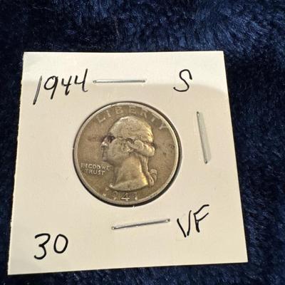 1944 S GEORGE WASHINGTON.25c silver