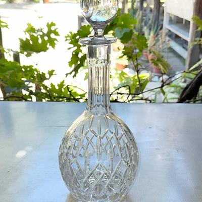 153 CRYSTAL GLASS DECANTER BY WEDGEWOOD SANDRA PATTERN 13"