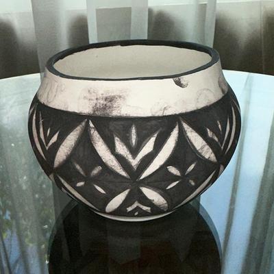 154 VINTAGE POTTERY ACOMA SKY CITY 5" ARTIST SIGNED
