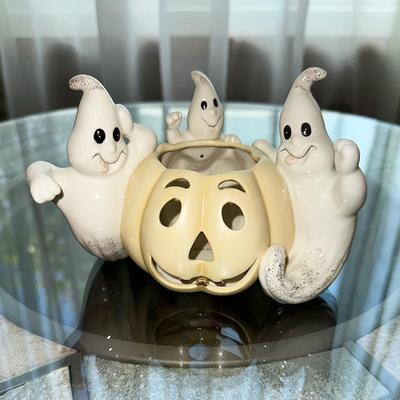 156 LENOX HALLOWEEN GHOSTS & PUMPKIN CANDLE HOLDER VOTIVE TEA LIGHT