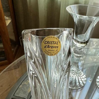 164 LOT BUD VASES & CRYSTAL CANDLE HOLDERS 5PCS