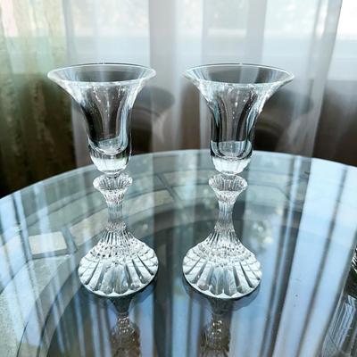 164 LOT BUD VASES & CRYSTAL CANDLE HOLDERS 5PCS