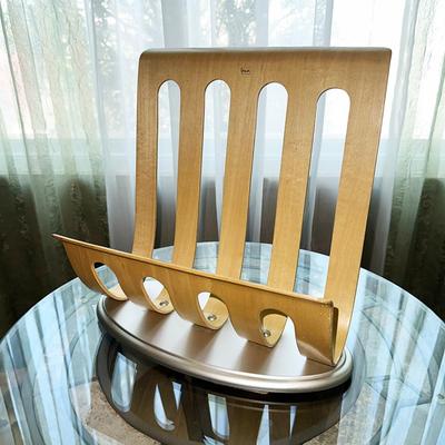 167 MICHAEL GRAVES MODERN BENT WOOD MAGAZINE RACK
