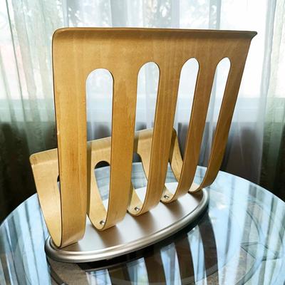 167 MICHAEL GRAVES MODERN BENT WOOD MAGAZINE RACK
