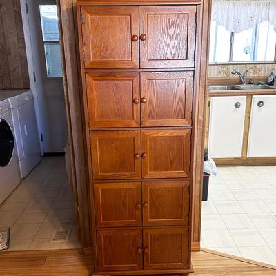 170 HOUSEHOLD STORAGE CABINET 5 CUPBOARDS SHELVES 63" TALL
