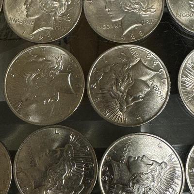 Lot of 40 Peace Dollars U S COIN