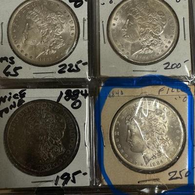 1884 O Morgan bottom right XVf silver U S coin 1$