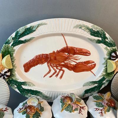 1177 Large Collections of Fitz & Floyd Lobster and Italian Bowls and Plates