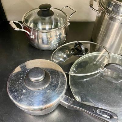 13-Piece Mixed Lot of Stainless Steel Cookware