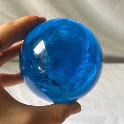 Hand Made Blue Glass Bird and Paper Weight (G-DZ)