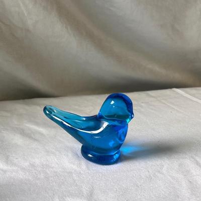 Hand Made Blue Glass Bird and Paper Weight (G-DZ)