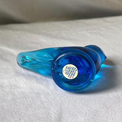 Hand Made Blue Glass Bird and Paper Weight (G-DZ)
