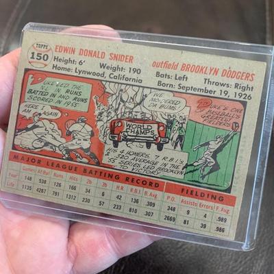 1956 Topps Brooklyn Dodgers Vintage Baseball Card Lot