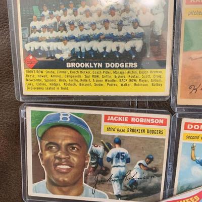 1956 Topps Brooklyn Dodgers Vintage Baseball Card Lot