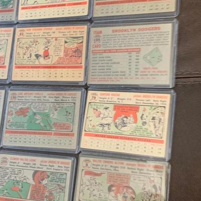 1956 Topps Brooklyn Dodgers Vintage Baseball Card Lot