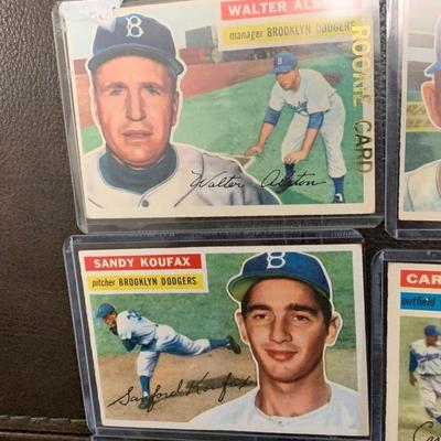 1956 Topps Brooklyn Dodgers Vintage Baseball Card Lot