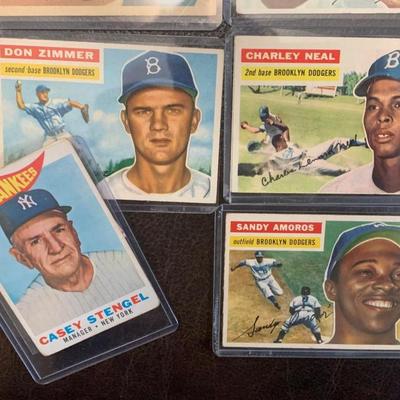 1956 Topps Brooklyn Dodgers Vintage Baseball Card Lot
