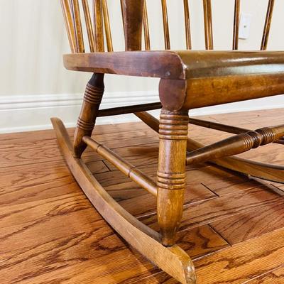 Large Nichols & Stone Co. Hardwood Curved Back Rocking