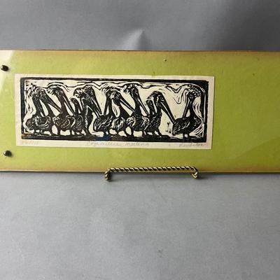 1210 Vintage Signed and Numbered Woodblock Print