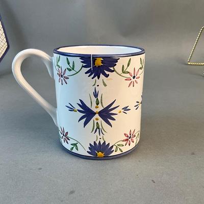 1225 Portuguese FFA Malveira Marques Handpainted Platter and Mug
