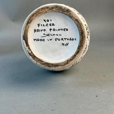 1226 Portugal Pottery Vase and Reticulated Plate
