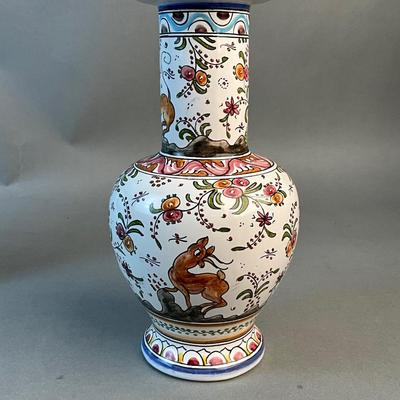 1226 Portugal Pottery Vase and Reticulated Plate