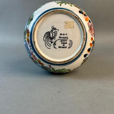 1227 Vintage Skyros Handpainted Floral Greek Vase