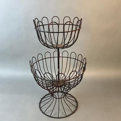 1229 Antique Two Tier Wired Stand