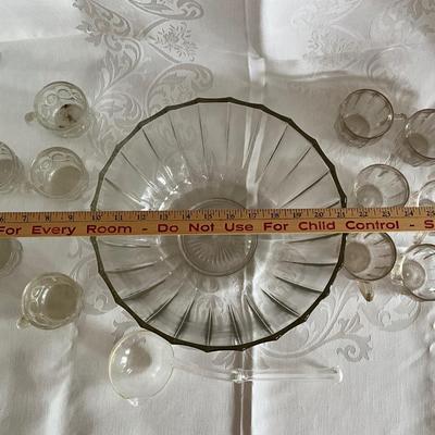 Crystal Punch Bowl with 11 glasses