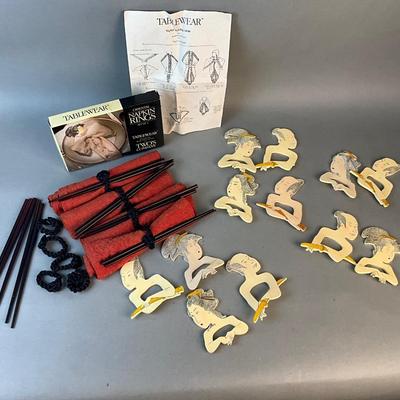 1230 Vintage Japanese Figure Napkin Rings Three Sets of Four
