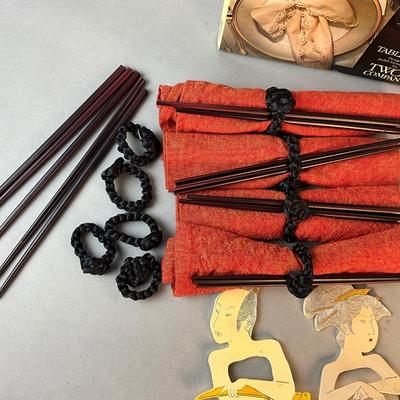 1230 Vintage Japanese Figure Napkin Rings Three Sets of Four